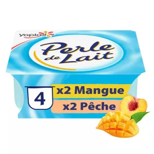 イエローフルーツヨーグルト ピーチマンゴー ミルクパール 4x125g - Yoplait