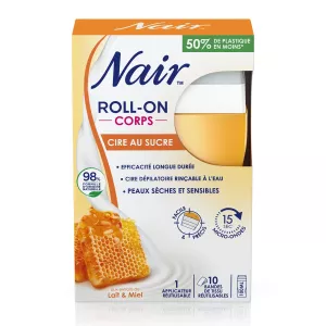 脱毛ワックス ロールオンワックス シュガー、ミルク、ハチミツ入り 100ml + 10本 - NAIR