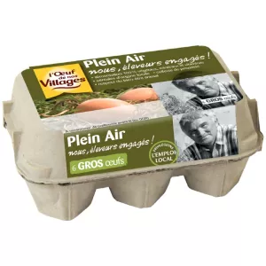 Œufs De Plein Air Calibre Gros X6 - L'oeuf De Nos Villages