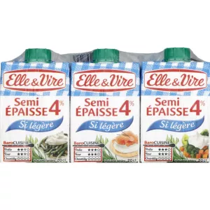 Crème Semi épaisse si légère 4% 3x20cl - ELLE & VIRE