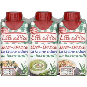 Crème Semi Epaisse La Crème entière 30% 3x20cl - ELLE & VIRE