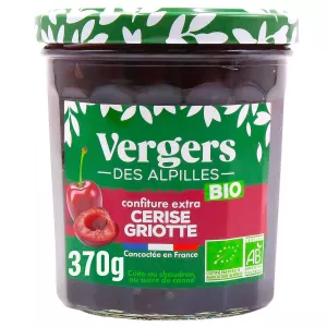 Organic Morello Cherry Jam 370g - Vergers Des Alpilles