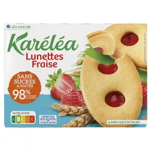 Biscuits Lunette Fraise Sans Sucres Ajoutés 175g - Karelea
