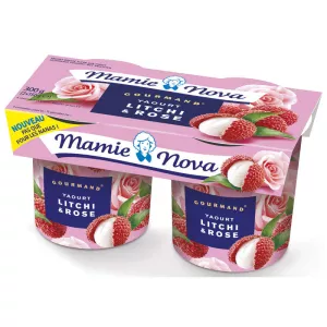 Yaourt aux fruits gourmand litchi et rose 2x150g - MAMIE NOVA