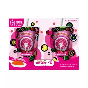 タピオカ ティー ポッピング ボバ カップ 2*フライズ ペシェ 480ml - O's Bubble