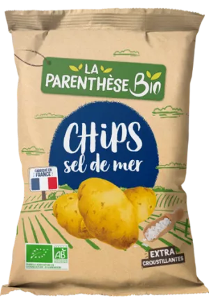 Batatas fritas de sal orgânico 125g fabricadas na França - LA PARENTHÈSE BIO