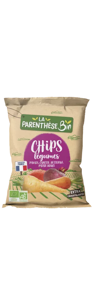 4 chips de verduras ecológicos 75 g fabricados en Francia - LA PARENTHÈSE BIO