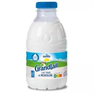 新鮮なハーフスキーの山牛乳Grandaité50cl - CANDIA