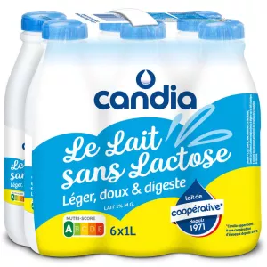 Lait sans lactose 1% MG 6x1L - CANDIA