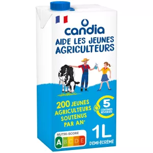 Lait demi-écrémé Aide les jeunes agriculteurs 6x1L - CANDIA