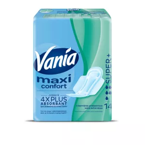 Serviettes Hygiéniques avec Ailettes Super+ Maxi Confort x14 - VANIA