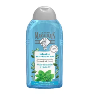 Champú anticaspa, cabello con tendencia a la caspa, sin silicona, menta y aceites, orgánico 250 ml - Le Petit Marseillais
