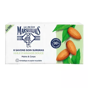 6x100g Savon Amande Douce Lpm