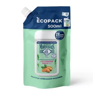 Ricarica crema per doccia extra morbida con latte di mandorle biologico 500 ml - LE PETIT MARSEILLAIS