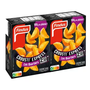 Frites crousti express quartiers 2x100g - FINDUS