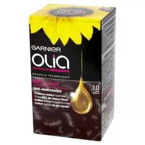Coloration Cheveux Permanente Sans Amoniaque 1.0 Noir Absolu - OLIA