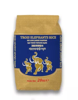 Langer Reis mit Jasmingeschmack, 20 kg - TROIS ELEPHANTS