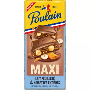 Barra de Chocolate ao Leite Folhado e Avelãs 190g - Poulain