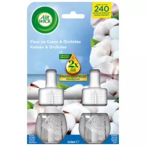 Recharge Diffuseur Désodorisant Electrique Huiles Essentielles Coton Duopack 2x19ml - AIR WICK