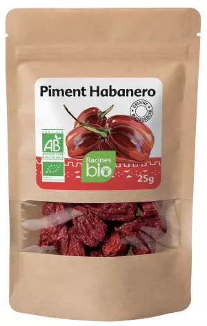Gedroogde rode habanero -peper (20 x 25 g) - Racines Bio