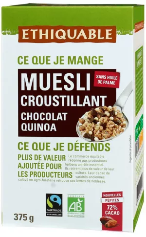 375g Muesli Riz Quinoa Chocbio