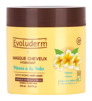 Masque Cheveux Hydratant Monoï à La Folie 500ml - Evoluderm