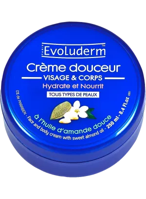 Creme Visage Corps Amande 250ml - EVOLUDERM