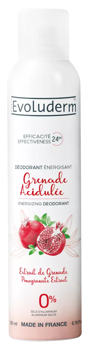 Déodorant 24h Énergisant Grenade Acidulée 200ml - Evoluderm