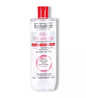 适用于反应性皮肤的胶束卸妆水。容易发红 500ml - Evoluderm