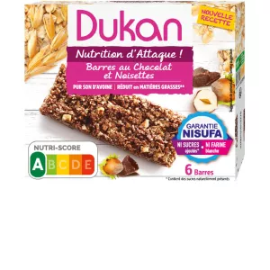 Baa za oat za chokoleti ya Hazelnut bila sukari iliyoongezwa 6x25g - DUKAN