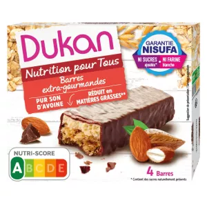 Haferflocken-Schokoriegel ohne Zuckerzusatz 4x30g - Dukan