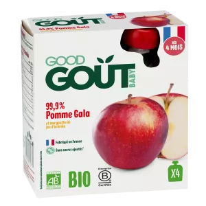 Gala biologische appelmoes, vanaf 4 maanden 4x85g - GOOD GOUT