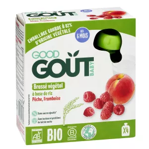Brassé à Base De Riz Pêche Framboise 4x85g - GOOD GOUT