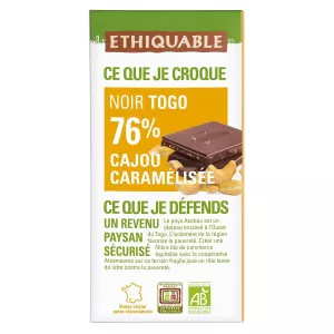 100g Choc Cajou Caramelise Bio