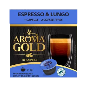 Café  Espresso & Lungo Compatible Dolce Gusto X 16  100% Arabica - Aroma Gold
