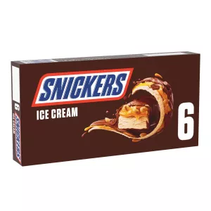 Glaces barres glacées chocolat cacahuètes et caramel x6 - SNICKERS