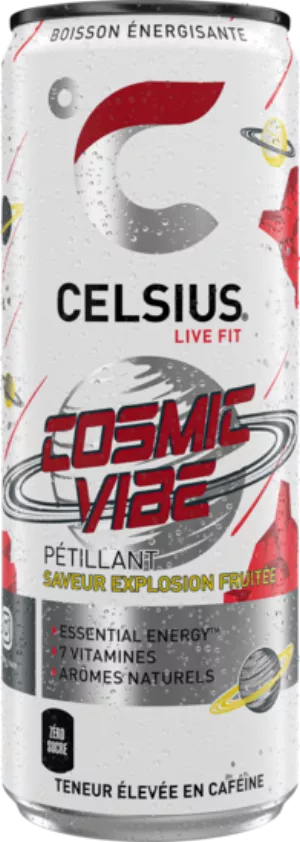 Boisson Énergisante Pétillante Cosmic Vibe Saveur Explosion Fruitée 355ml - CELSIUS