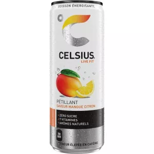 Boisson énergisante pétillante saveur mangue citron Sans sucres 12x35,5cl - CELSIUS