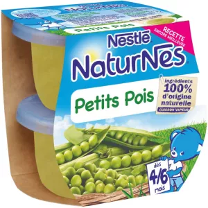 Naturnes sufuria ndogo ya watoto kutoka miezi 4-6, mbaazi 2x130g - NESTLÉ