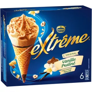 Glace vanille praliné extrême x6 - NESTLE
