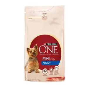 Watu wazima mini 1-10kg mbwa kibble: nyama ya ng'ombe & mchele 1.5kg - PURINA ONE