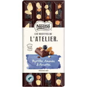Tablette De Chocolat Noir Myrtilles, Amandes et Noisettes 170g - LES RECETTES DE L’ATELIER NESTLÉ