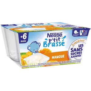 Ptit Brasse Dessert bébé dès 6 mois,mangue 4*90 - NESTLE