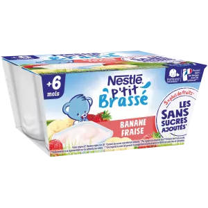 P'tit brassé fraise/banane dès 6 mois 4x90 - NESTLE