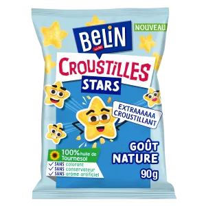 Biscuits Apéritifs Goût Nature Croustil les Stars, 90g - BELIN