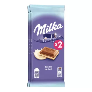 Tablette de chocolat tendre au lait 2x100g - MILKA