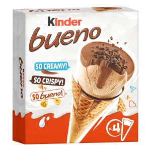 Glace cône Chocolat au Lait Noisettes x4 - KINDER BUENO