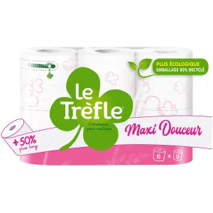 Papier toilette maxi douceur x6 - LE TREFLE