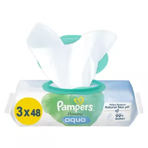 Lingettes Bébé Harmonie Aqua 3X48 - PAMPERS
