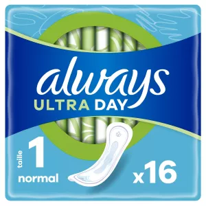 Serviettes Hygiéniques sans Ailettes Normal Jour Taille 1 Ultra Day x16 - ALWAYS
